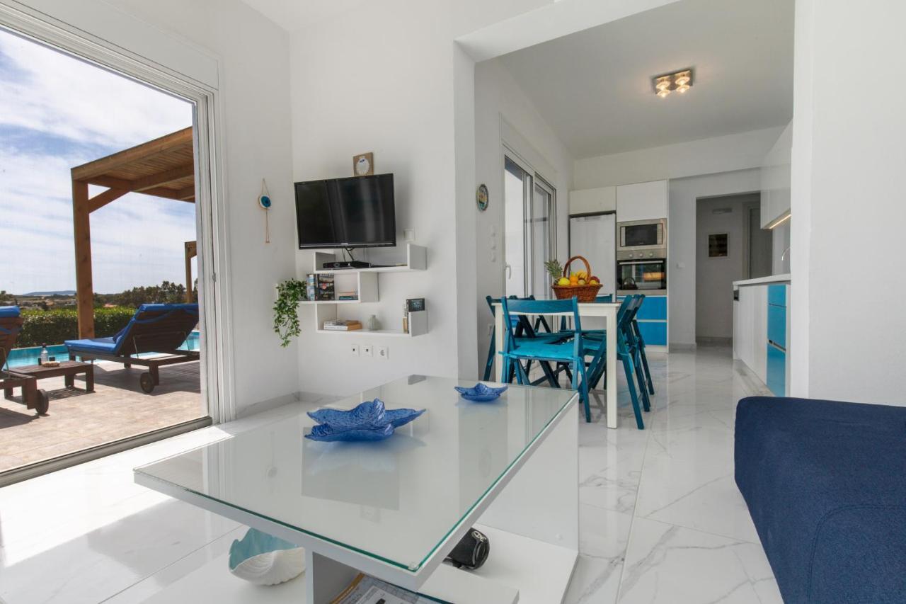 White Blue Villa Lachania  Exterior photo
