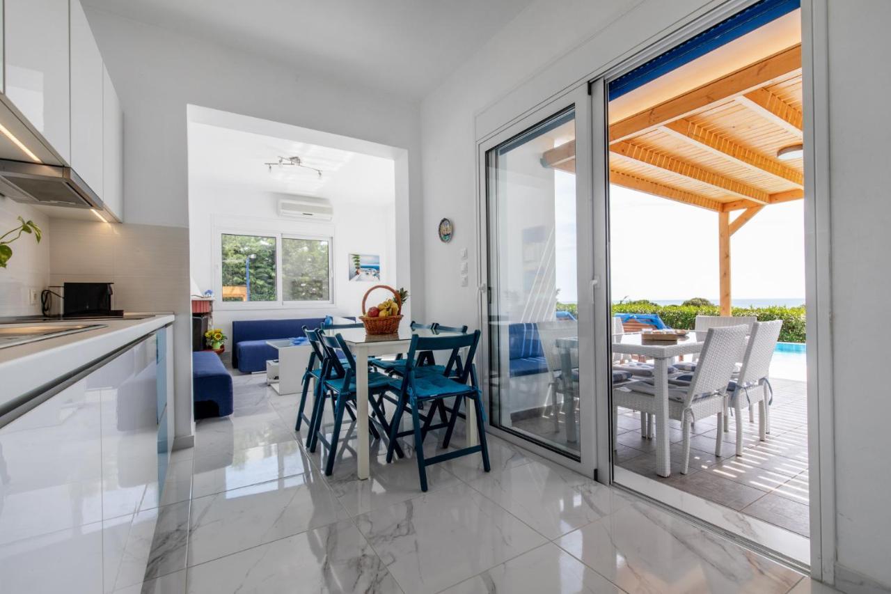 White Blue Villa Lachania  Exterior photo